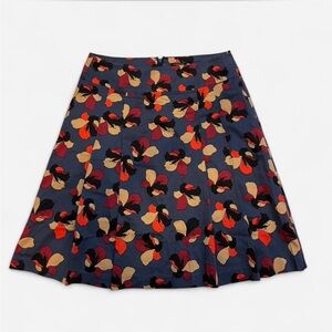 Ann Taylor Navy Floral A-Line Skirt Size 4